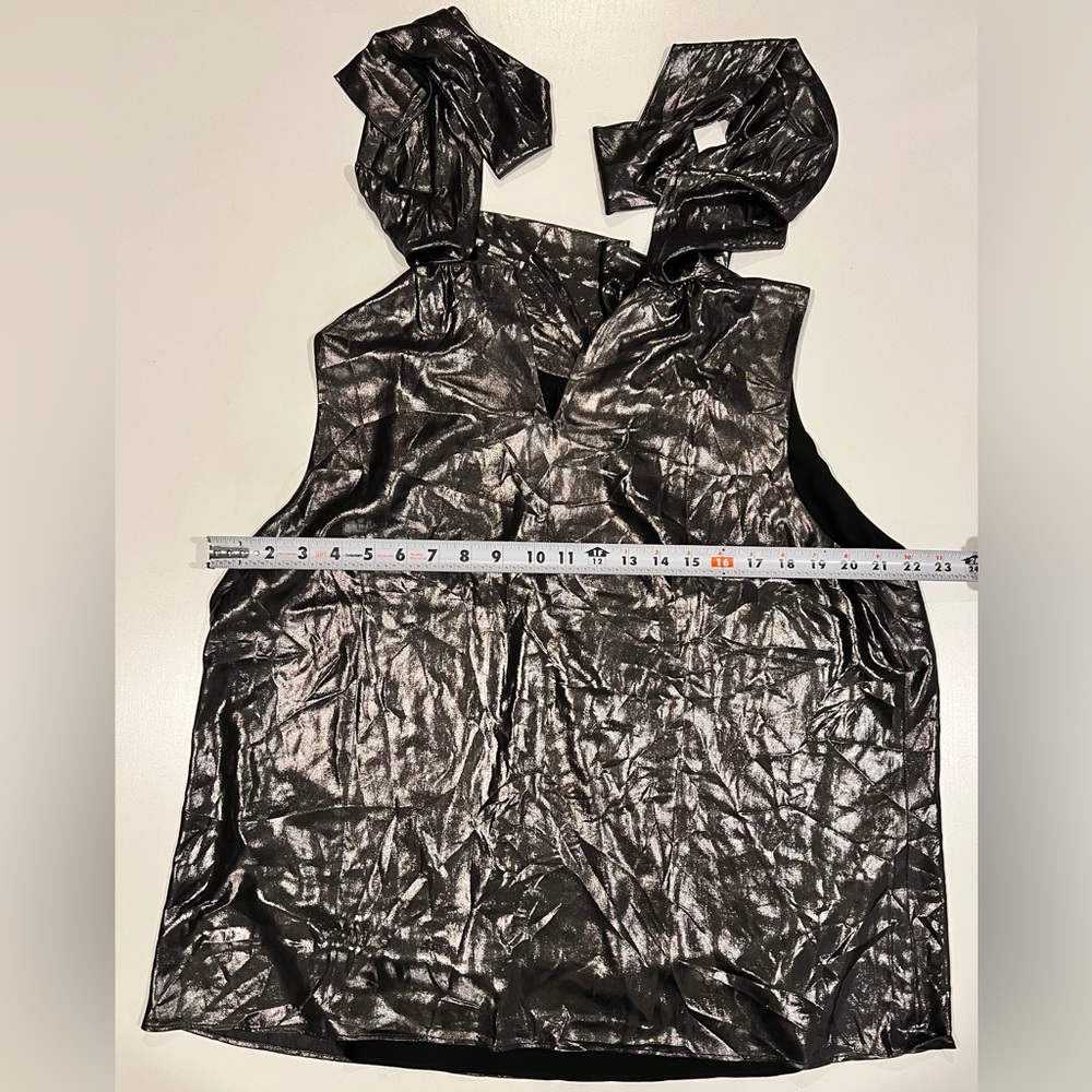WHBM: Evening Blouse: Shiny Black: X-Large - Picture 9 of 9
